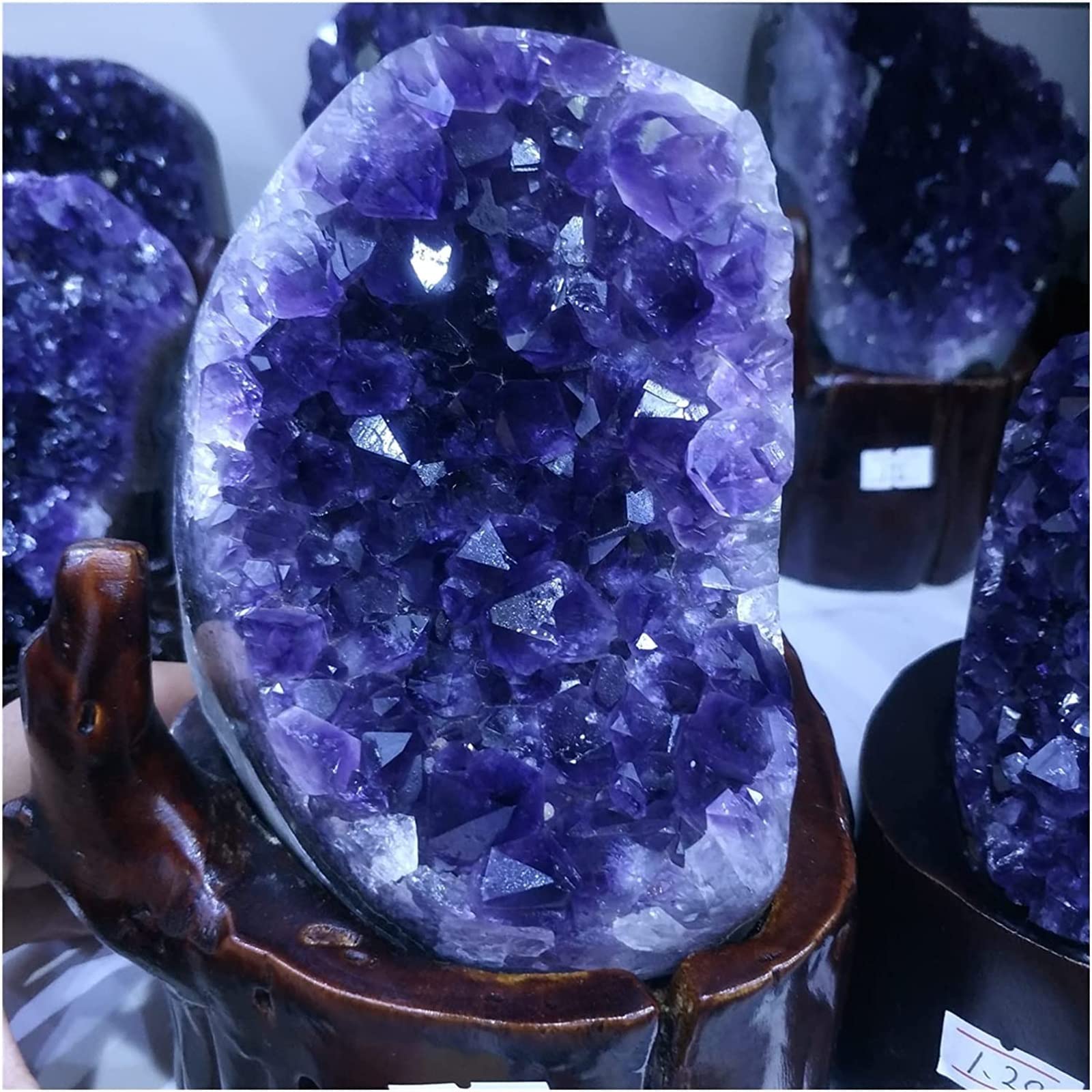 Améthyste brute 1,4 kg d'Uruguay avec socle - Cluster de cristal violet JCAKES