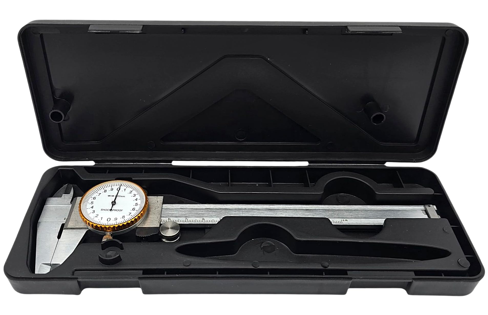 HERO Messschieber 150mm Uhrenmessschieber Präzisionsmessschieber Schieblehre Messschieblehre Meßuhr Analog 0,02 mm mit Feststellschraube für Haushalt und Industrie Messung Stoßfestes Messwerkzeug