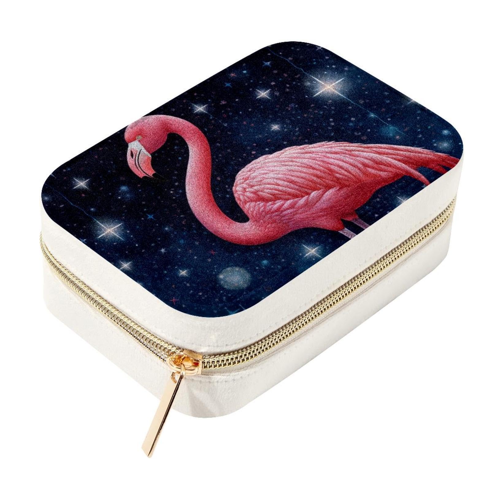 Boîte à bijoux en velours cadeau original flamant rose