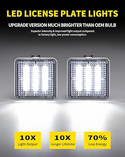 Miniatura 2 de Luces LED de matrícula, color blanco brillante, repuesto de montaje de lámpara compatible con Toyota 2016 2017 2018 2019 2020 2021 Tacoma y
