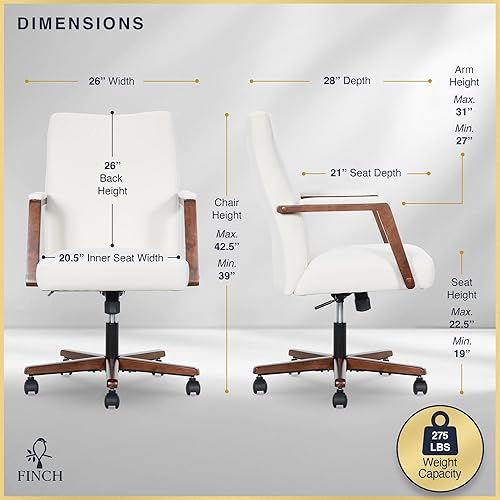 Miniatura 2 de Finch Neo One Silla de oficina con respaldo medio en tapicería de terciopelo suave, asiento de cojín de espuma media, reposabrazos de madera