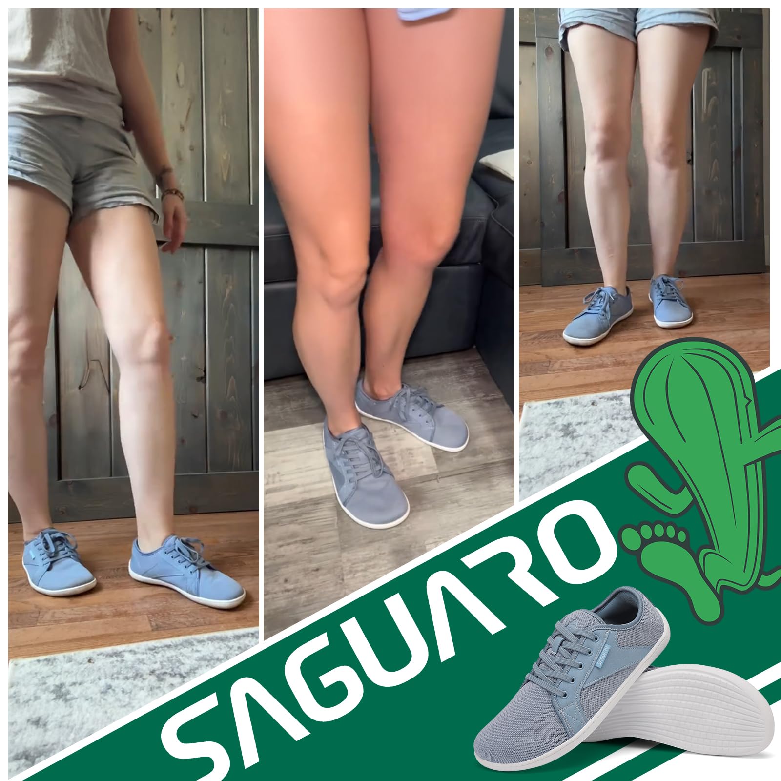 SAGUARO Unisex Knit Scarpe Barefoot con Suola Zero Drop, Luck Ⅰ, Taglie 36-48