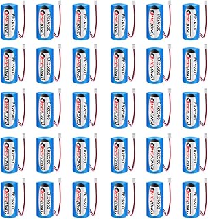 KAKAA 30 PCS C Size 3.6V 9000mAh ER26500 Lithium Li-SOCl2 Battery with 2.0 Plug for Automobile Tire Pressure Monitor Smart Card
