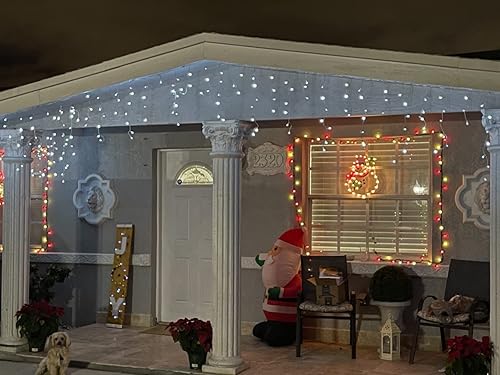 Miniatura 7 de Luces LED estilo carámbano, luces de carámbano con luces estroboscópicas parpadeantes, luces de carámbano brillantes para interiores y exteriores,