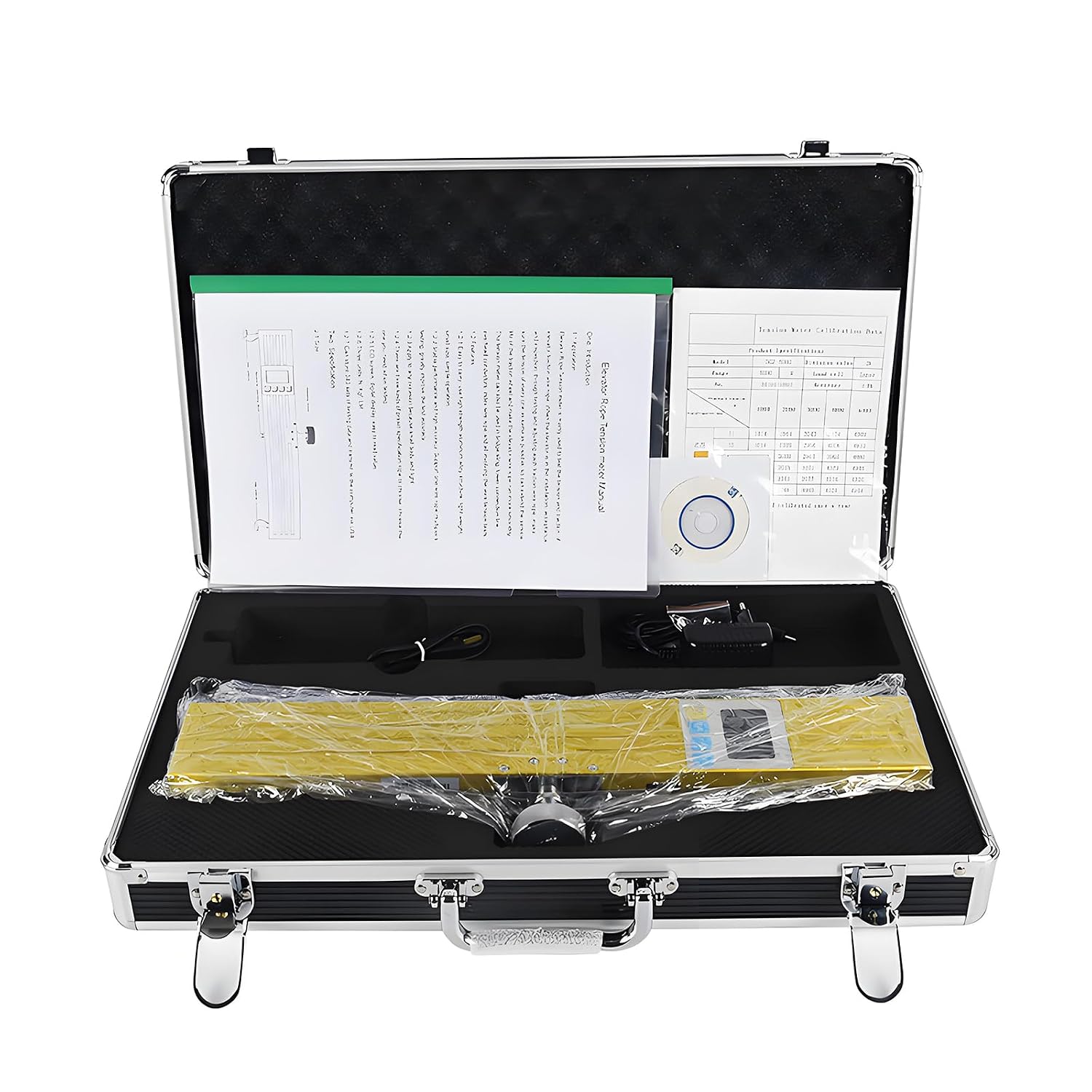 Professional Elevator Rope Tension Meter - Max Load Range 5000N with LCD Display & Data Recording Function for Elevator Maintenance & Safety Inspection