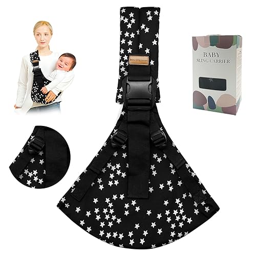 Portabebés, portabebés, portabebés mejorado 2025 con 4 correas ajustables (10-30 libras), ligero, portátil y talla única para todos (estrella)