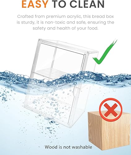 Miniatura 3 de Panera, Paneras Grandes para Encimera de Cocina - Contenedor de Almacenamiento de Pan Ajustable de 4 Capas, Cajas Transparentes para Encimera de