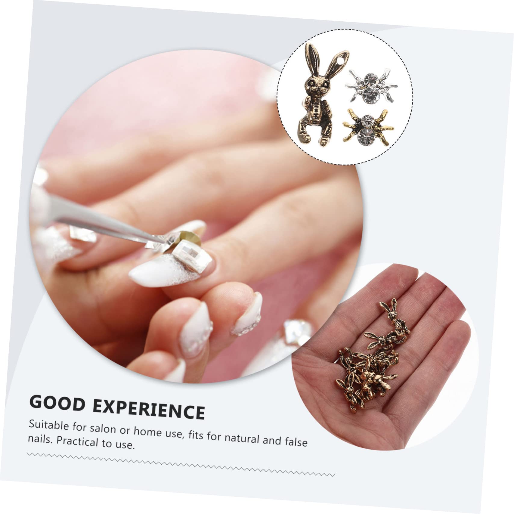5 Set Gioielli Per Unghie Con Diamanti Charm Per Unghie Accessori Per Unghie Charm Scuri Decorazioni Per Nail Art 3D A Forma Di Ragno Gioielli Per La Decorazione 30 pezzi*5