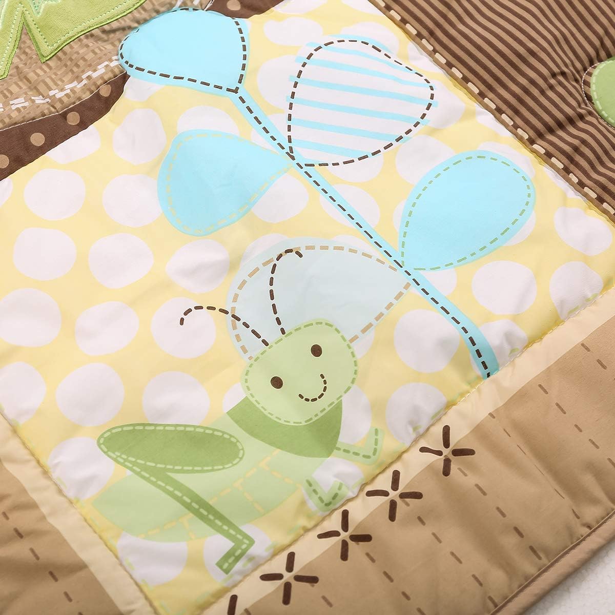 1 PC Nursery Crib Quilted Comforter Baby Girl Baby Boy Crib Bed Quilt/Comforter Baby Gift Idea (Green GardenTheme)