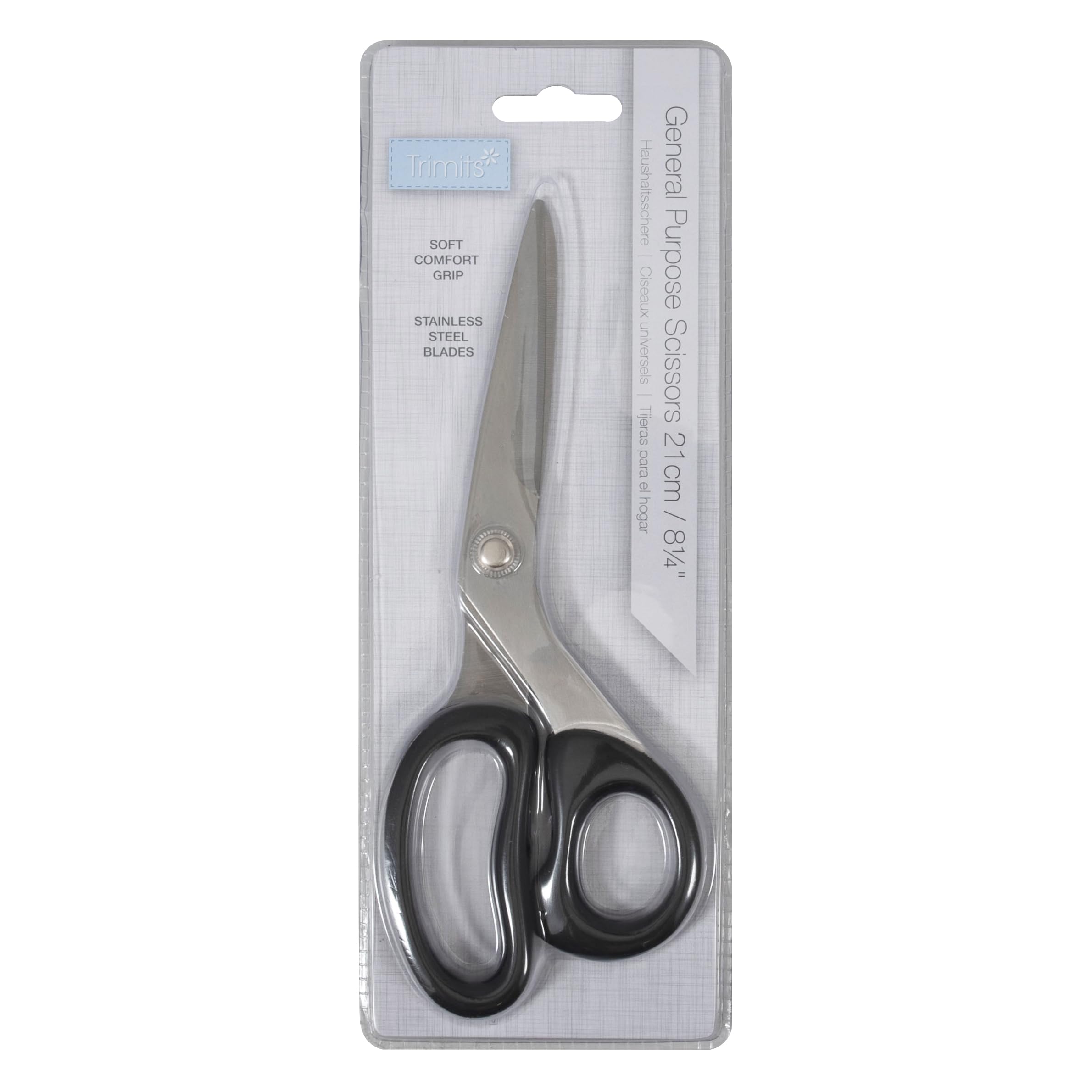 Trimits General Purpose Scissors 21Cm – Stainless Steel Blades, Comfort Grip Handles, Multipurpose Household & Craft Shears For Paper, Card, Fabric, Office, Diy & Everyday Use