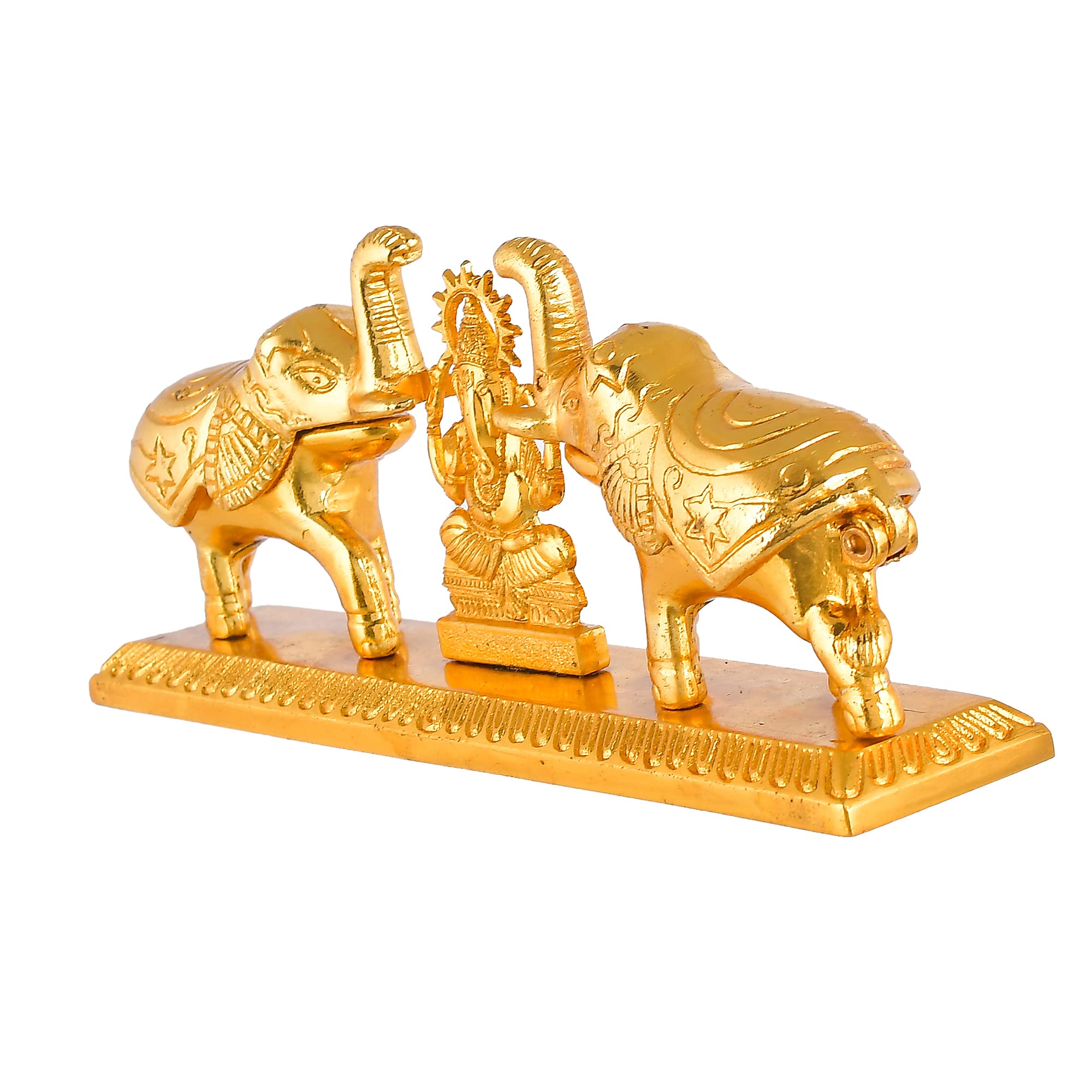 Great Art Maa Laxmi with Elephants Chopda for Roli-Chandan, Chawal-Akshat Kumkum Box for Diwali God Pooja Purpose Showpiece,(17 X 7 X 5 cm) 4