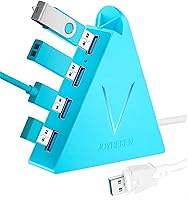 Vista 1 de Hub USB 3.0, torre de concentrador USB de 4 puertos, divisor USB de cable de 2 pies para laptop, PC, Xbox One, PS4, PS5, iMac, Surface Pro, XPS