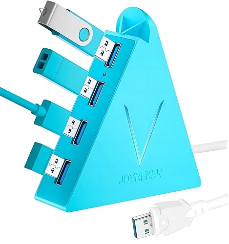 Hub USB 3.0, torre de concentrador USB de 4 puertos, divisor USB de cable de 2 pies para laptop, PC, Xbox One, PS4, PS5, iMac, Surface Pro, XPS,