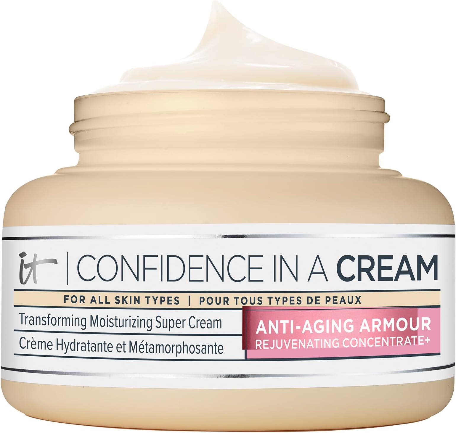 IT Cosmetics Confidence in a Cream Jumbo - Hydrating & Anti Aging Face Moisturizer, Visibly Reduces Fine Lines & Wrinkles, Up To 48H Hydration, Repairs Skin Barrier, Squalane & Ceramides - 4 fl oz