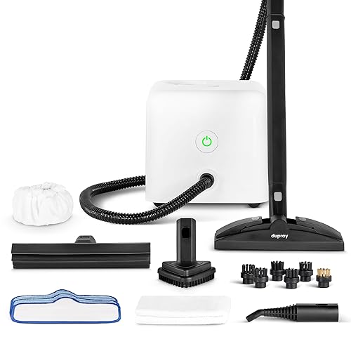 Dupray Neat Steam Cleaner with 17-Piece Accessory Kit – Powerful Multipurpose Steamer for Chemical-Free Deep Cleaning on Floors, Cars, Tiles, Grout, Upholstery and More - 17-piece (Neat)