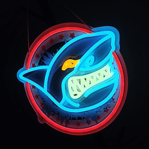 Miniatura 2 de Luces de pared de neón de tiburón de 13 x 13 pulgadas para cerveza, bar, club, dormitorio, hotel, pub, cafetería, boda, regalos de fiesta de