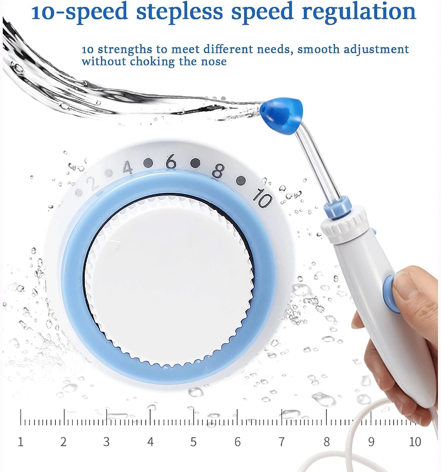 Nasennebenhöhlenspülset, Nasennebenhöhlenspülsystem, elektrisches Neti Pot Nasennebenhöhlenspülset, 10-Gang-stufenlose Spannungsregelung, elektrische Impuls-Nasenspülung zur Linder