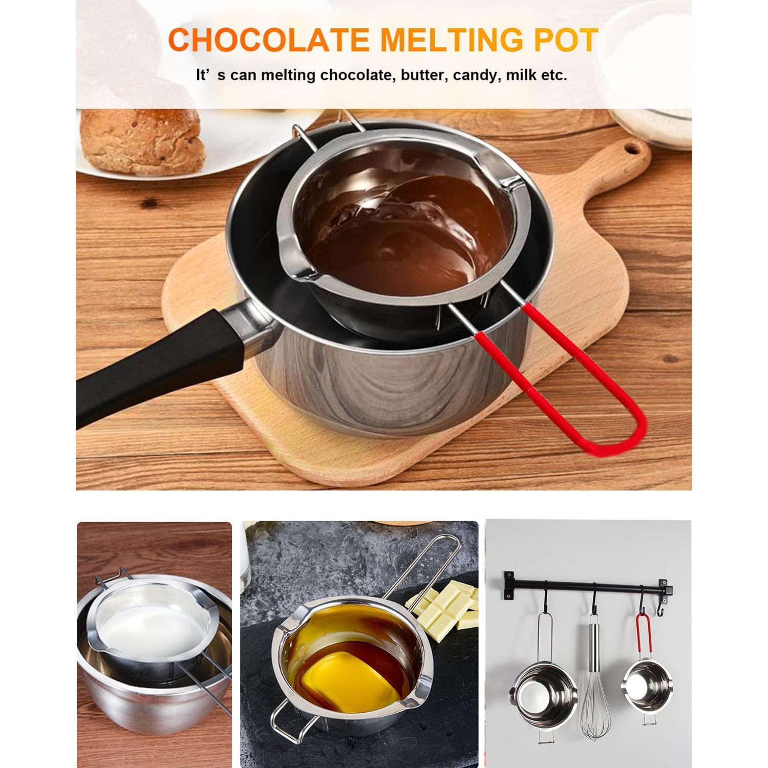 BINJCE Kit De Fabrication De Bougies, Pot De Cire Et 150 Mèches De Bougie Pour Bougies, 8 Autocollants De Couleur De Bougie, 5 Supports De Mèche, Kit