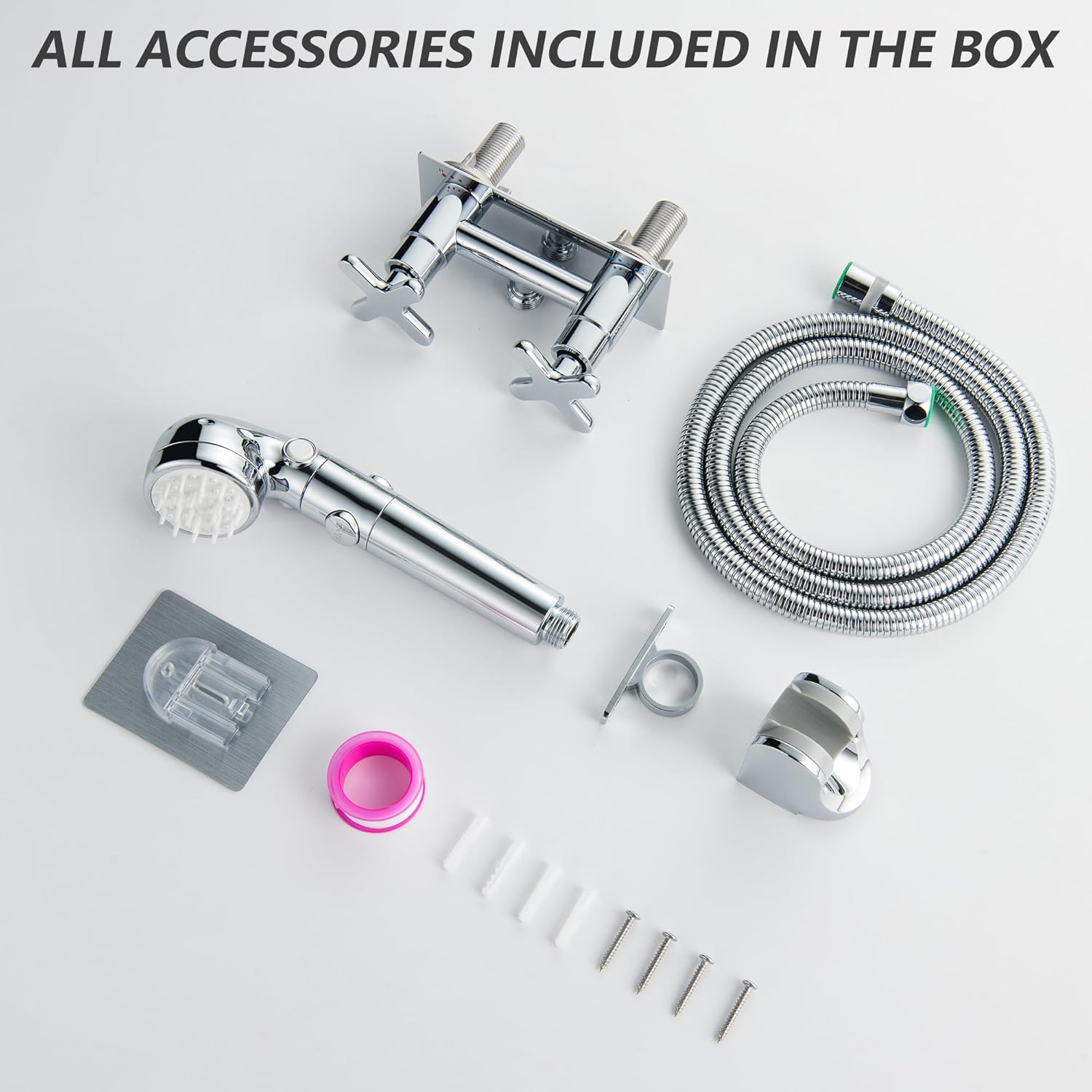 RV Shower Faucet, Chrome Metal Camper Shower Faucet Replacement, 4" RV Outdoor Shower with Filter Handheld for Travel Trailer, Camper, Motorhome