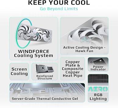 GIGABYTE GeForce RTX 5070 AERO OC 12G Graphics Card 12GB 192-bit GDDR7 PCIe 5.0 WINDFORCE Cooling System GV-N5070AERO OC-12GD Video Card Desktop Support