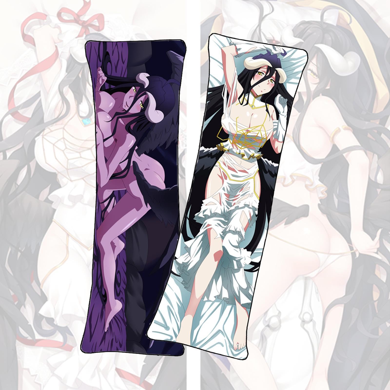 Anime Körperkissenbezug Overlord Albedo Dakimakura Anime Körperkissen Doppelseitiger lebensgroßer Körperkissenbezug-Albedo-a,40x120cm-2WT