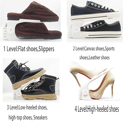 Miniatura 5 de Gegame Zapatero de doble cubierta para organizar el armario, organizador de ranuras para zapatos, organizadores de zapatos, armario ajustable para