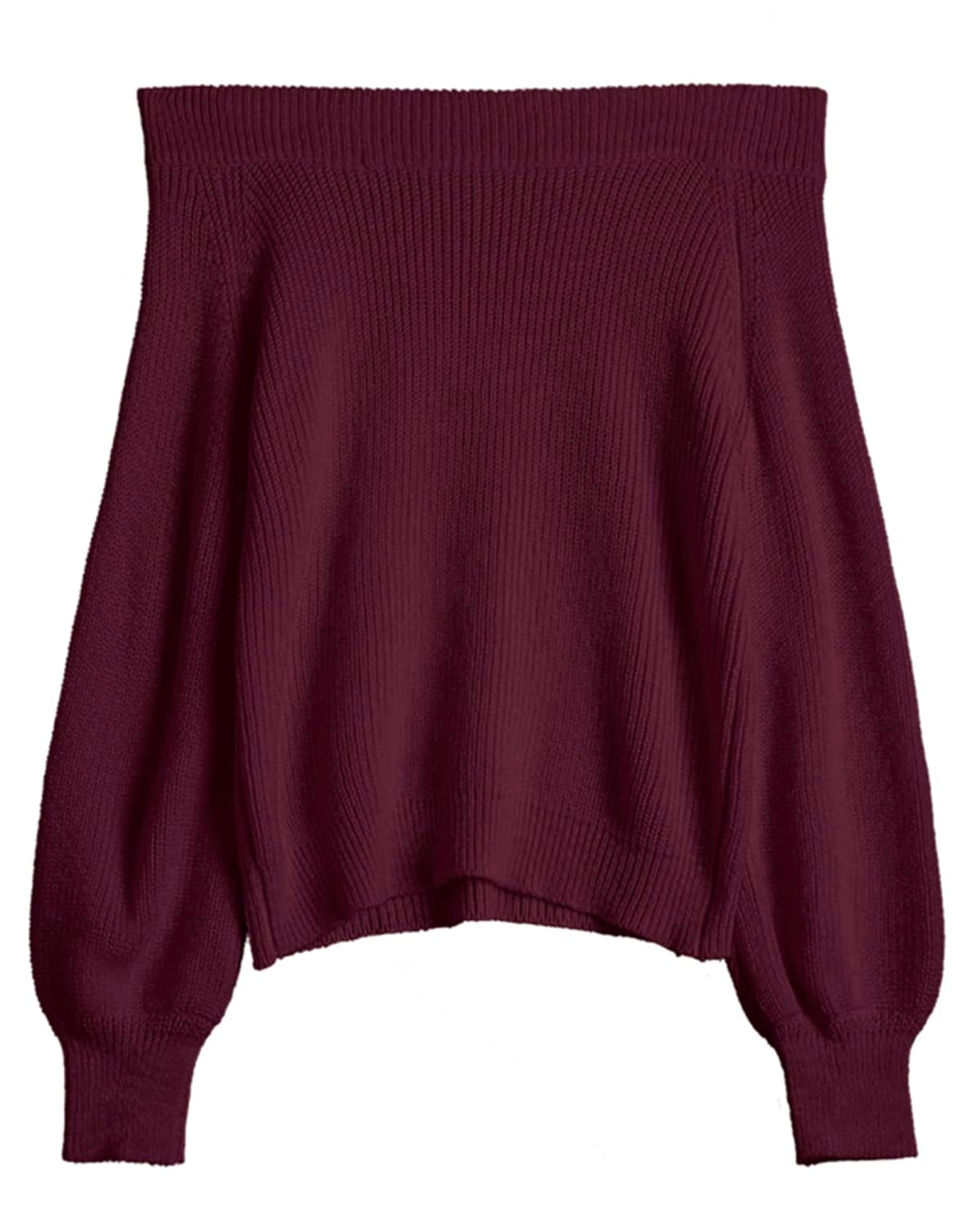 ZAFUL Sweaters for Women Off Shoulder Knit Sweater with Long Sleeve Loose Pullover Jumper Tops