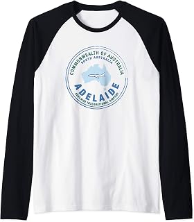 Adelaide Australia Passport Stamp Vacation Travel Raglan Baseball Tee