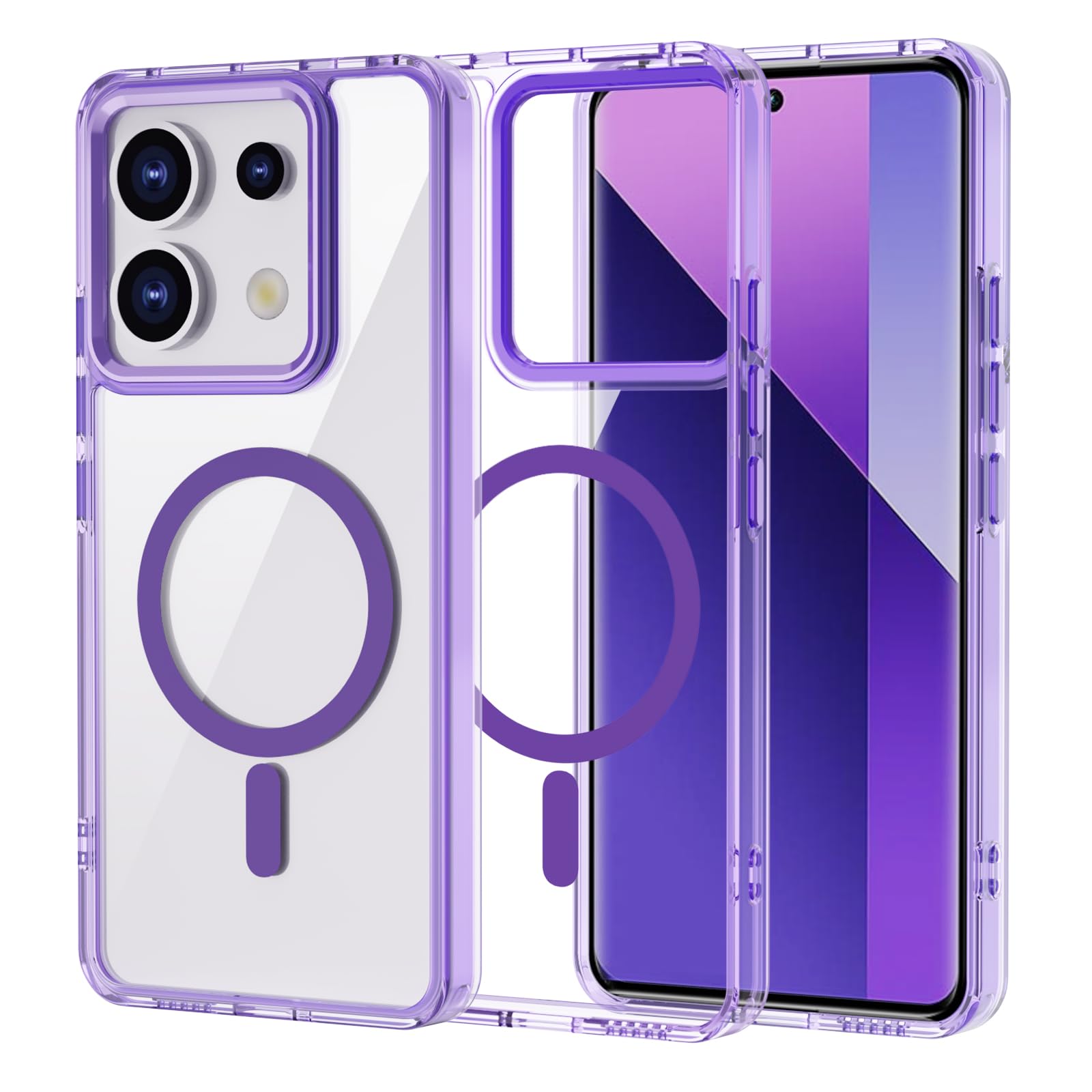 Custodia Pelle Con Magneti MagSafe Per Xiaomi Redmi Note 13 14 Pro Poco F6 X6