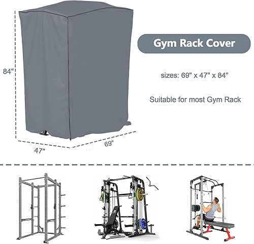 Miniatura 2 de WJYZHM Power Cage Cover,Smith Machine Covers-Squat Rack Home Gym Accessories,Four Opening Zipper Outdoor and Indoor Universal Dustproof and