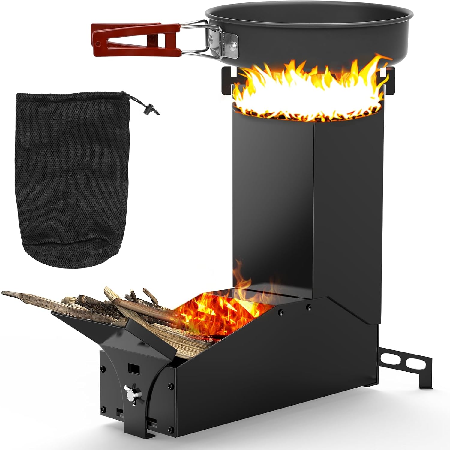 Uniflasy Portable Rocket Stove for Cooking, Wood Burning