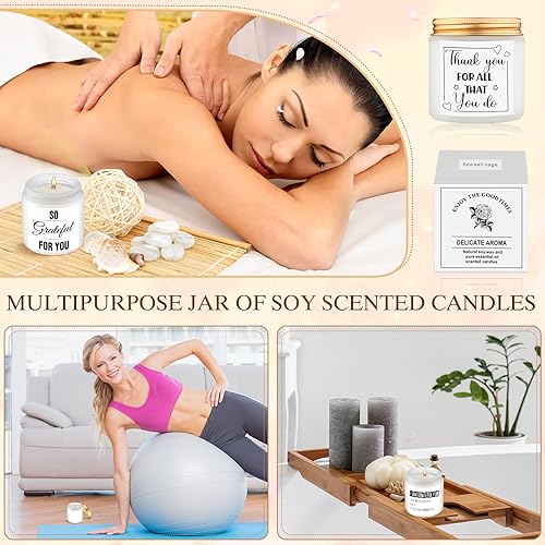 Vista 21 de MTLEE 20 velas de regalo de agradecimiento de 3.5 onzas de apreciación de los empleados, velas inspiradoras de cera de soja perfumadas, regalo