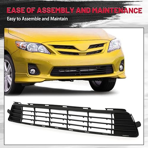 Miniatura 5 de HECASA Parrilla de parachoques delantero compatible con Toyota Corolla TO1036125 5311202280 2011 2012 2013 Parrilla central de plástico PP negro