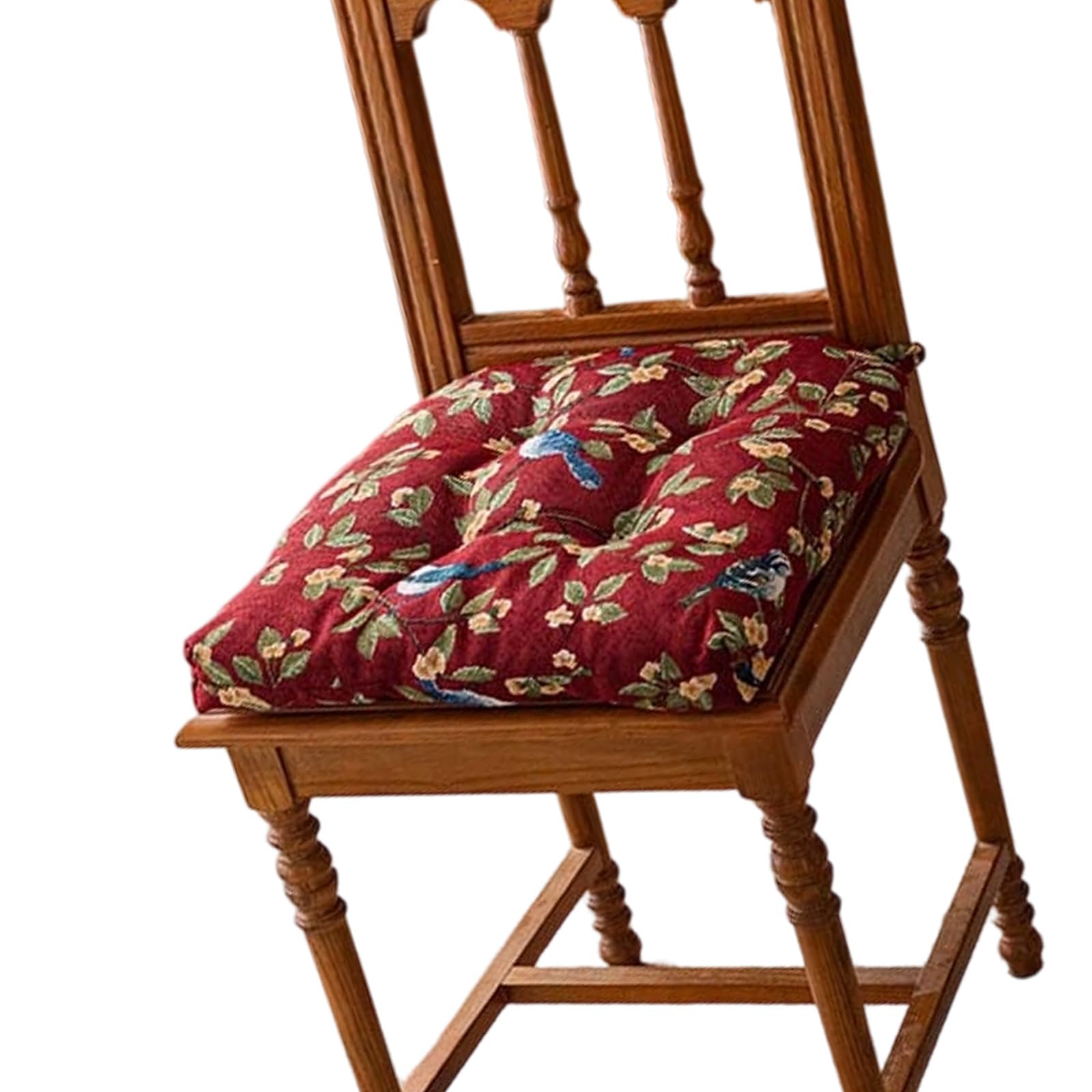 Piceioep Practical Chair Pad with Florals Embroidery Reinforced Edges and Comfortable Pad for Daily Use in Multiple Space Slip Proof Seat