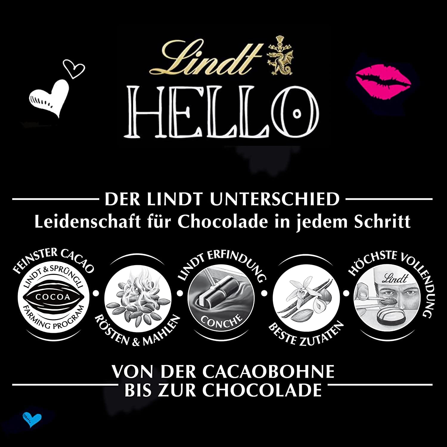 Lindt HELLO Mini Emotis, Schweizer Milchschokolade, 3000 g
