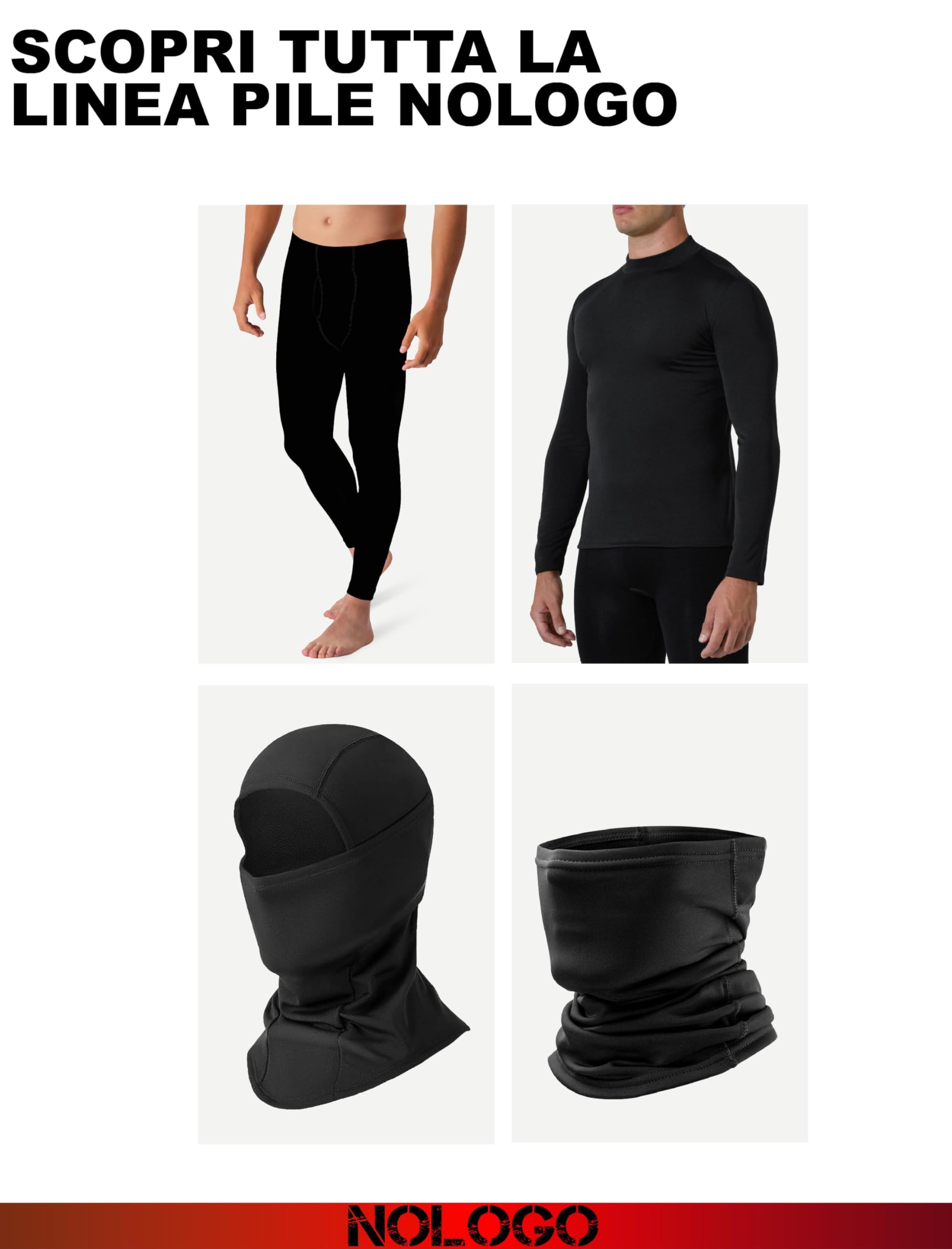 Calzamaglia Termica Uomo in Pile Toronto - Pantaloni Termici Uomo Elasticizzati, Sottotuta Moto, Intimo Termico Invernale, Pantaloni da Lavoro Invernali, Caldi, Morbidi