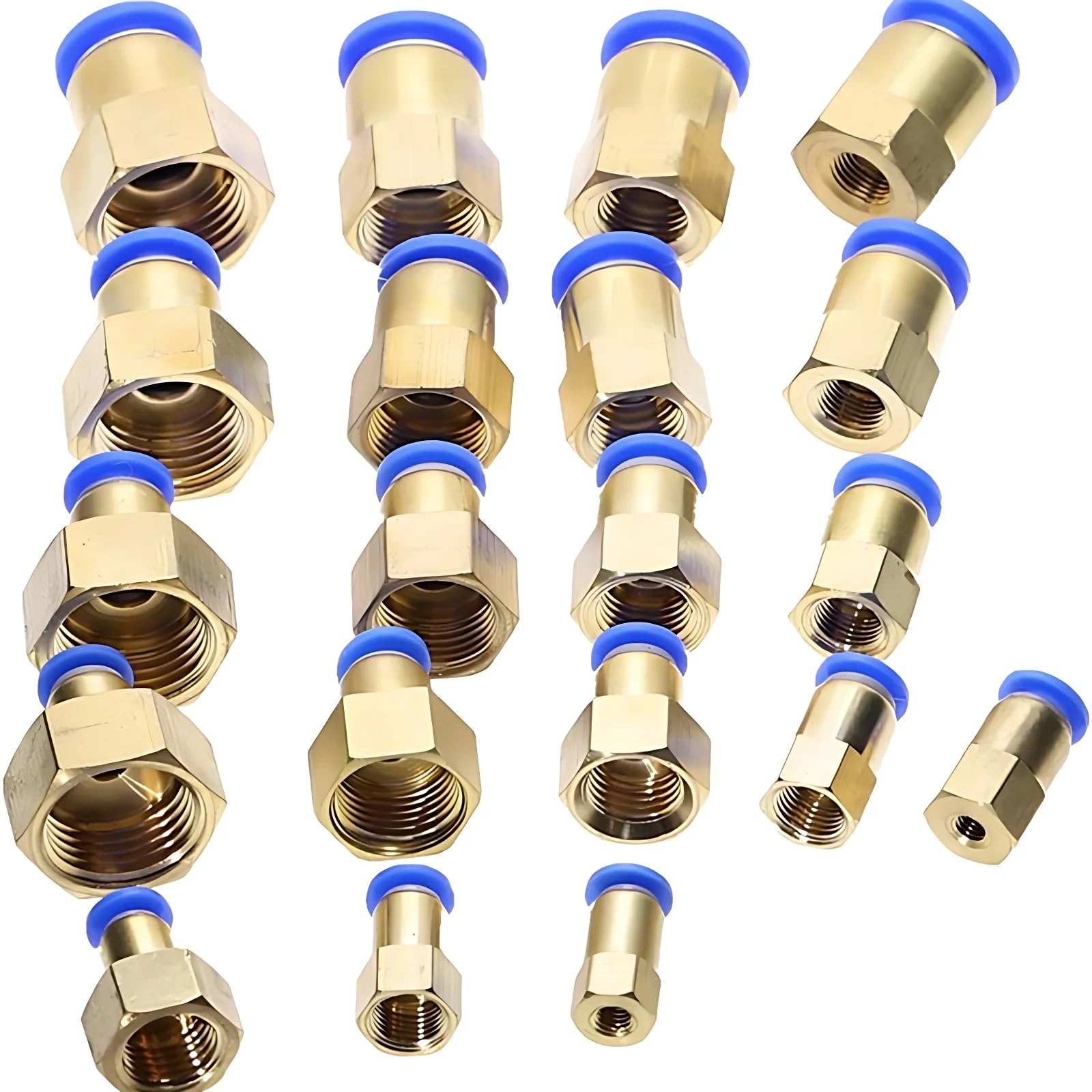 PCF Rosca de conexión neumática de 4 mm-12 mm 1/8 '' 1/4 '' 3/8 '' 1/2 '' Rosca de aire Conector de conexión de aire recto hembra Empuje de tubo, PCF6(Color:PCF4-02)