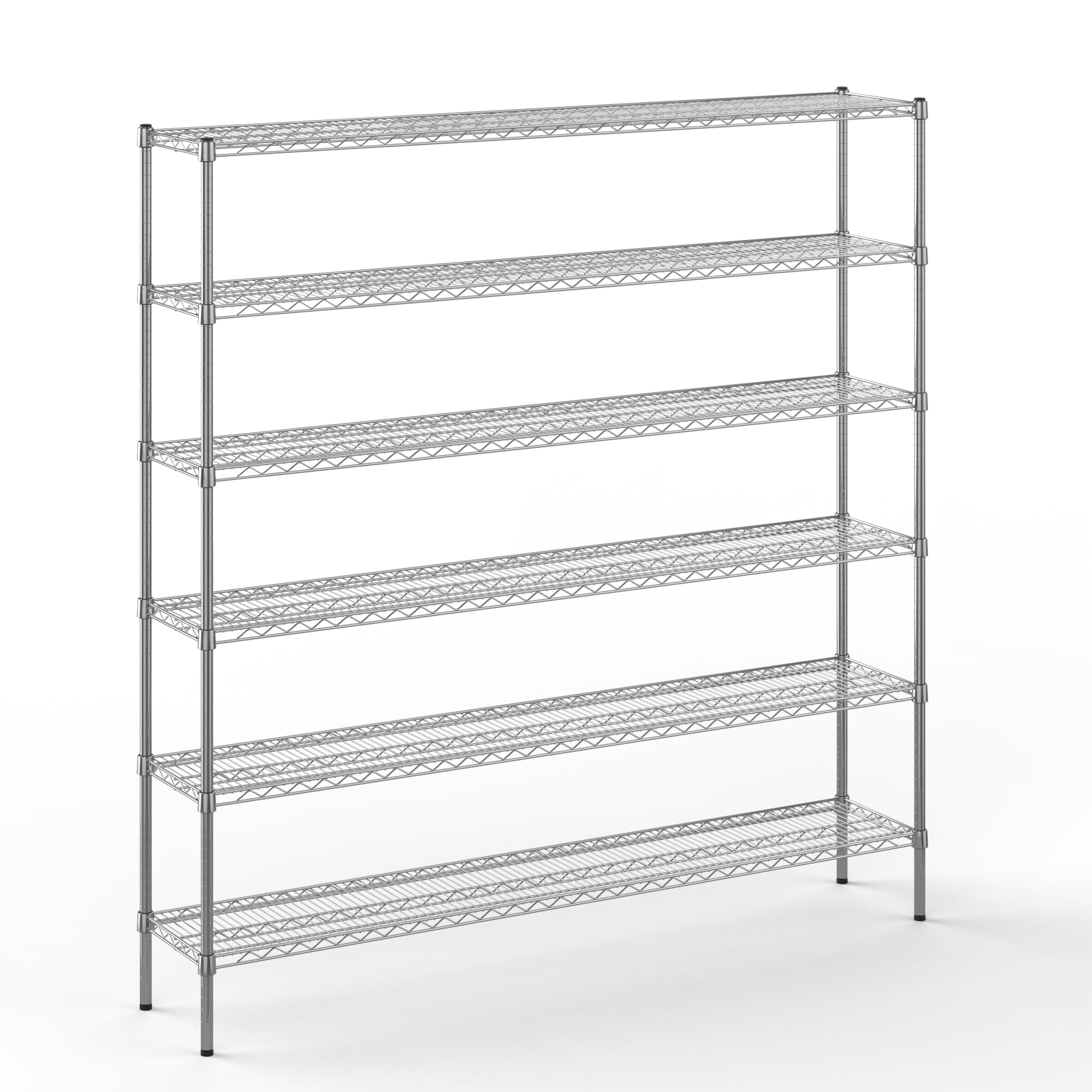 14" Deep x 72" Wide x 74" Height Wire Shelving Kit | 6-Tier | NSF Commercial Storage Rack Unit