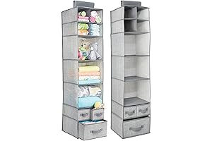 mDesign Fabric Hanging Organizer for Children's Closets- 2 Pack