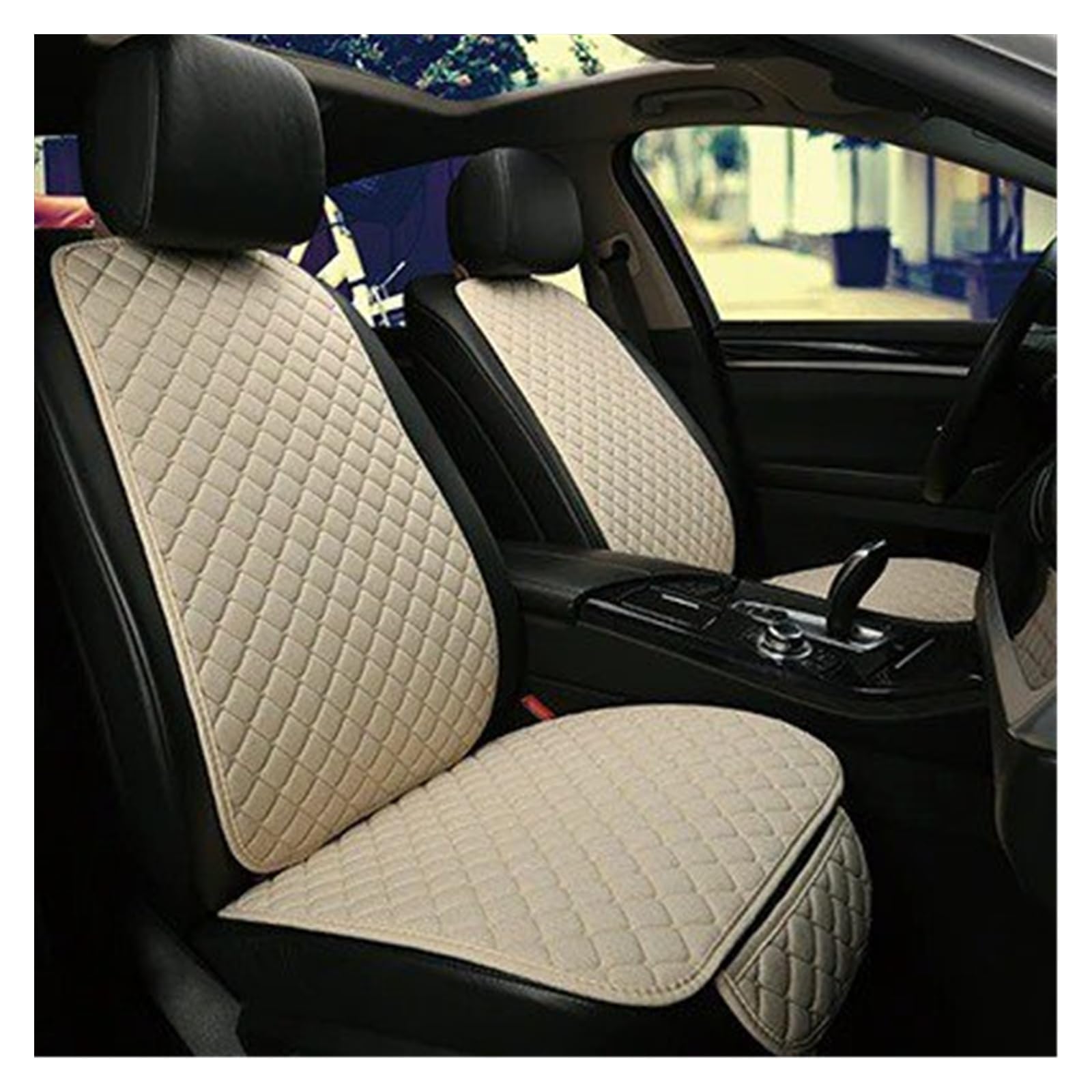Couverture Siege Housse Protection Universelle pour Siège Voiture en Lin Avant Arrière Tapis Coussin D'été pour Berline SUV, Pick-up, Intérieur