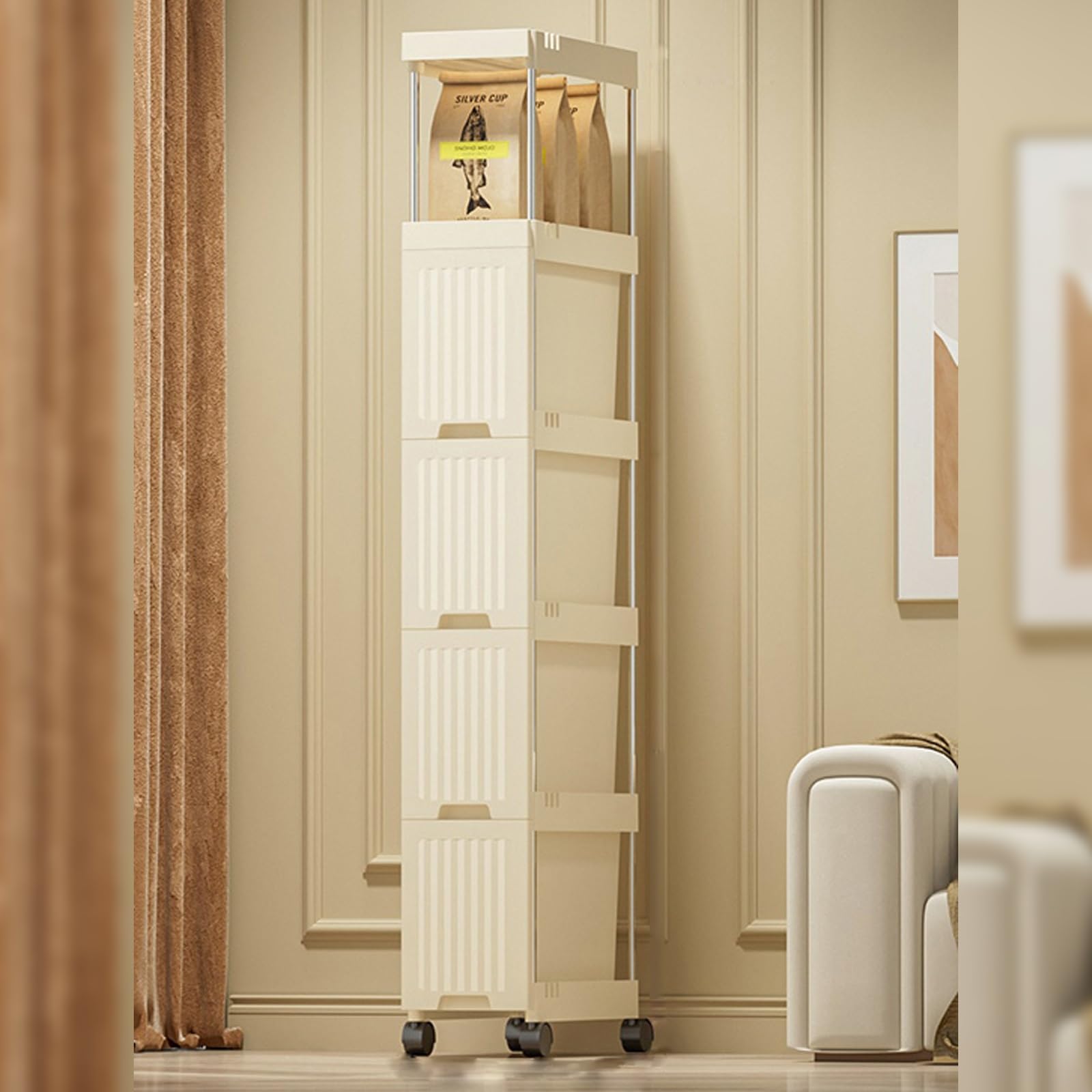 Schmaler schrank,Schrank badezimmer,badezimmer schrank,Badezimmerschrank schmal,Hochschrank,badezimmerschränke,Schmaler schrank,bad schrank,badschrank schmal,badschrank,badezimmerschrank,(Creamy white Küche, Haushalt & Wohnen
