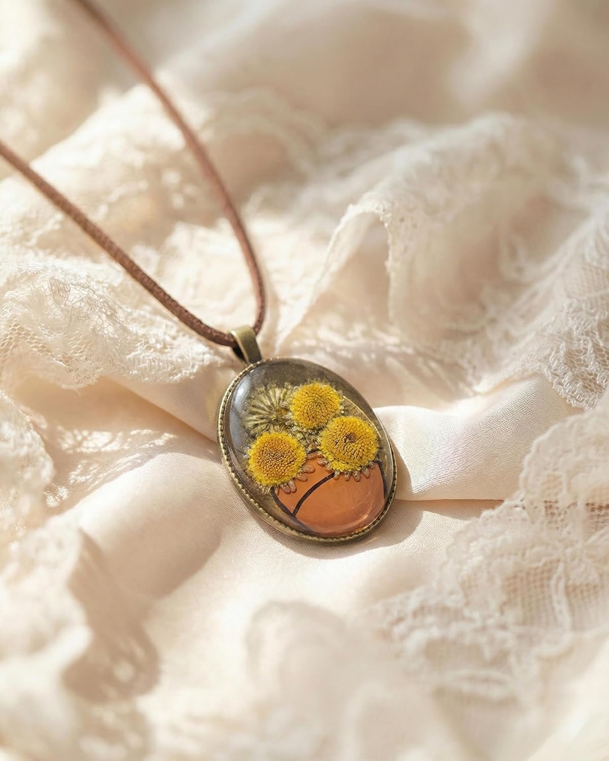 Vintage Real Flower Necklace for Women, Handmade Resin Pendant, Elegant and Unique, Meaningful Gift for Christmas, Mother’s Day or Any Special Occasion - Adjustable - Image 3