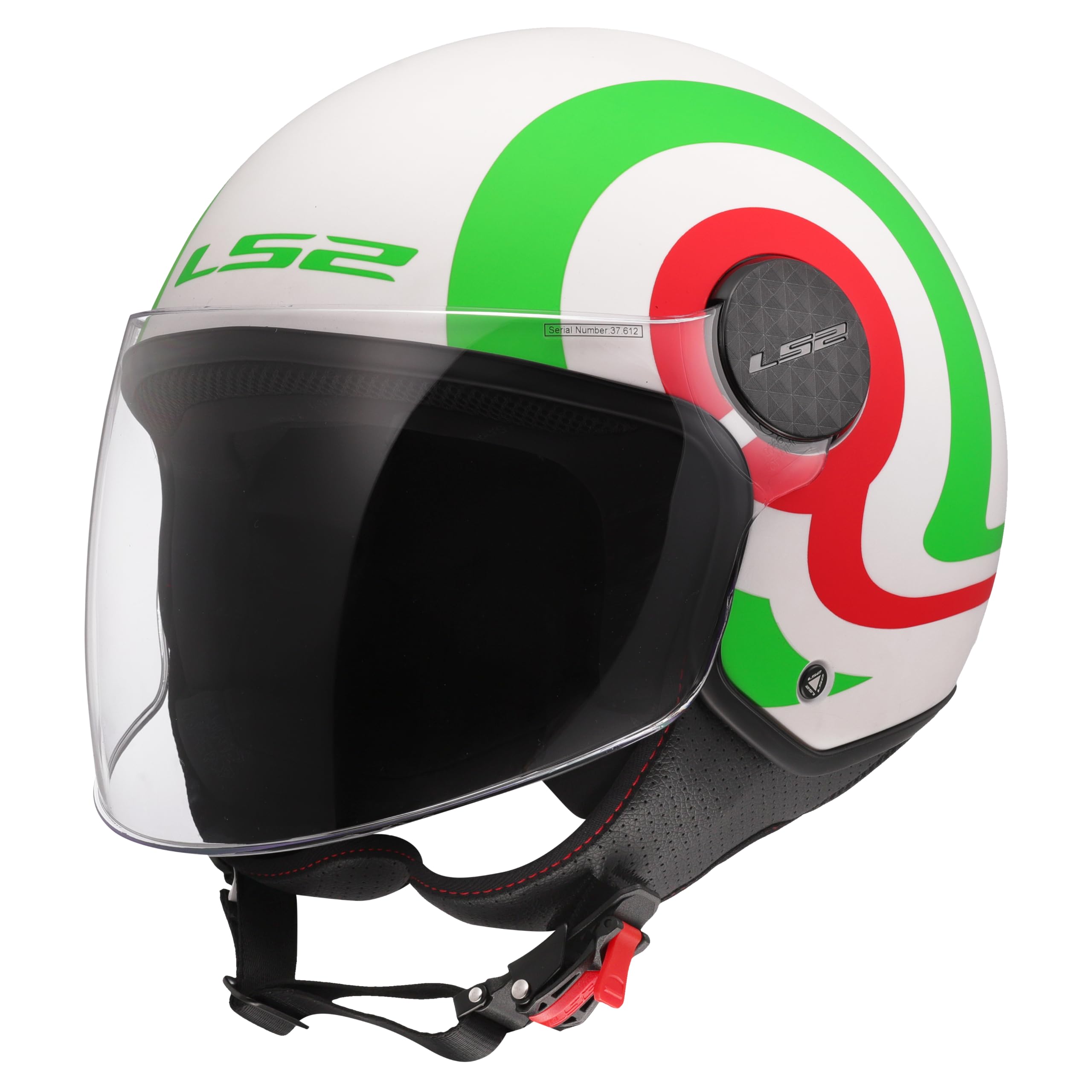 LS2, Kask motocyklowy typu jet SPHERE LUX II URBY biało-zielono-czerwony, rozmiar XL