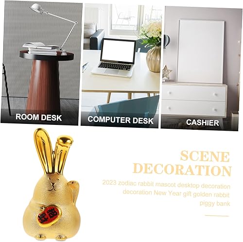 Miniatura 2 de HONMEET Hucha Conejo 2023 Zodiaco Chino Conejo Animales Banco de Dinero Alcancias De Dinero para Niños Kidcraft