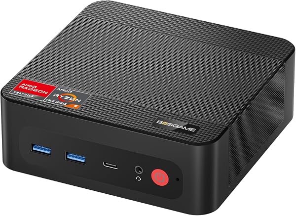 BOSGAME P4 Mini PC, AMD Ryzen 7 5825U Light Gaming Computer, 32GB DDR4 RAM, 1TB M.2 NVMe SSD, Triple Display Desktop PC,