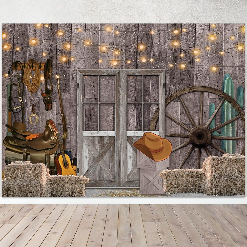 VitalCozy Bauernhof-Party Dekoration – Scheunentür-Abdeckung 180x89 Cm Aus Polyester Für Western-Motto-Partys