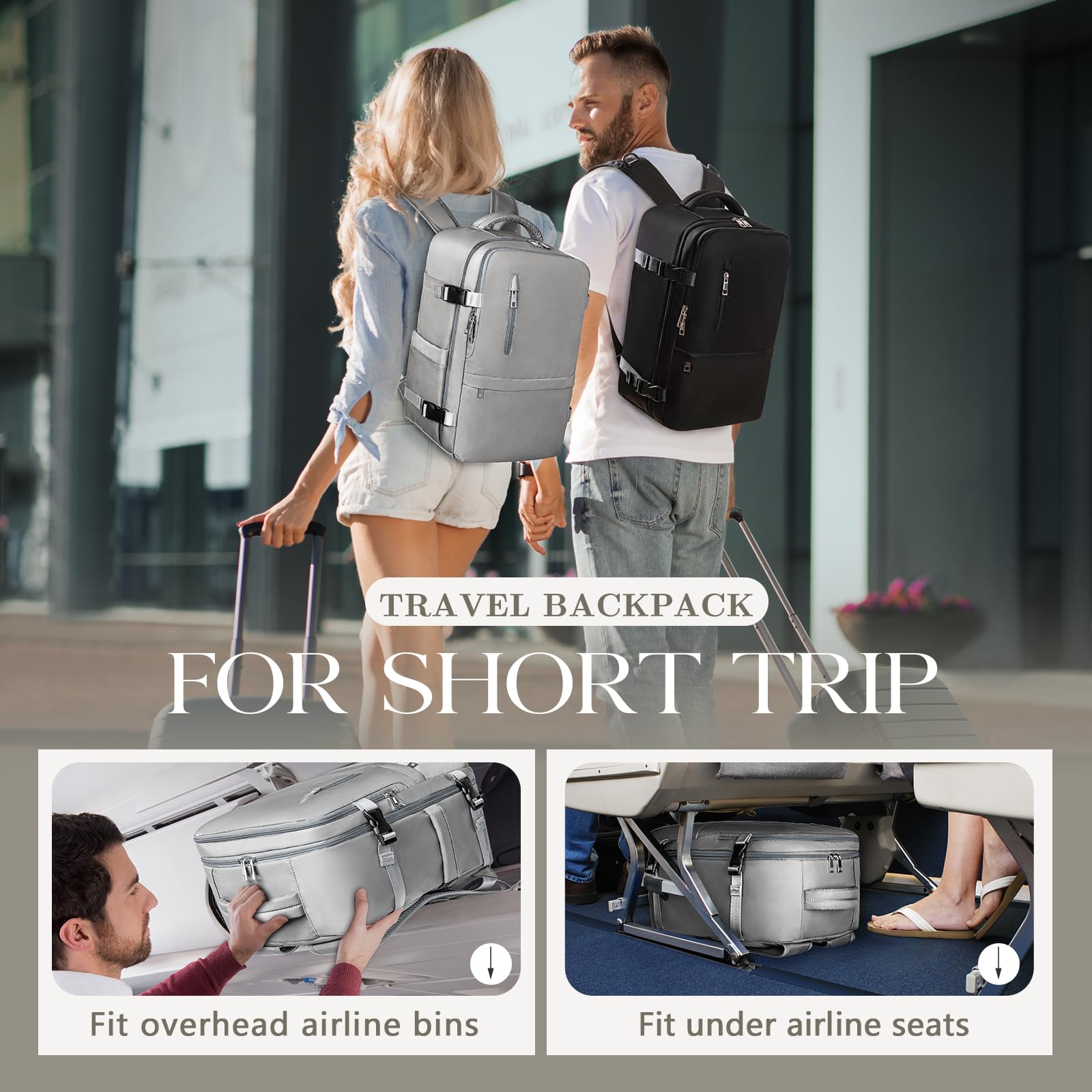 Hayayu Borse da Cabina per Ryanair 40x20x25 Bagaglio a Mano Zaino Borsa Zaino da Viaggio Il Sedile Zaino per Ryanair bagaglio a mano Borsa Cabina Viaggio Zaino Travel Viaggio Casual Daypack