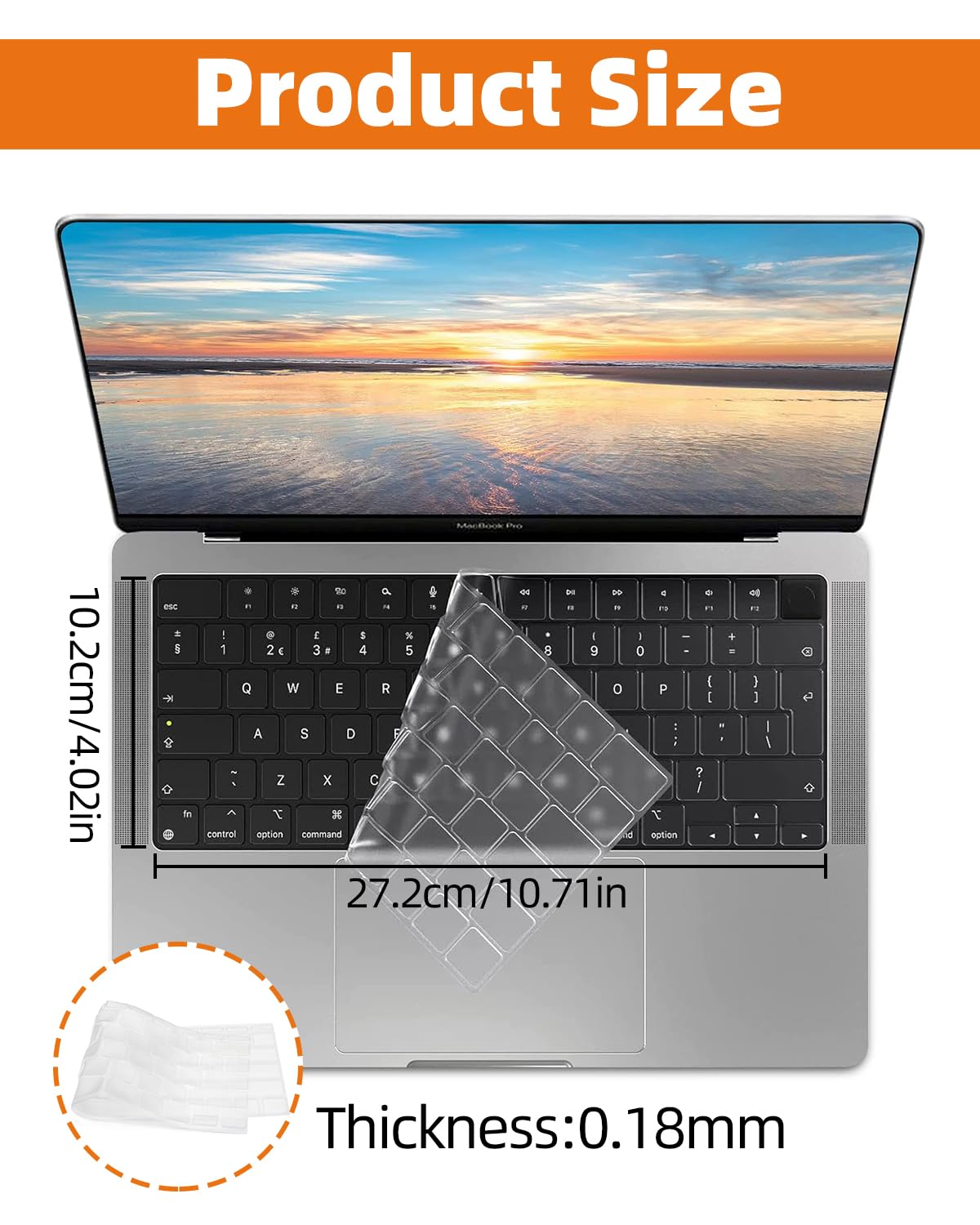 Copritastiera Ultrasottile per MacBook Air/Pro 13.6-16" M1-M4 EU Layout - TPU Chiaro | Accessori per tastiere Pellicola Protettiva Impermeabile Antipolvere,Design Ultrasottile