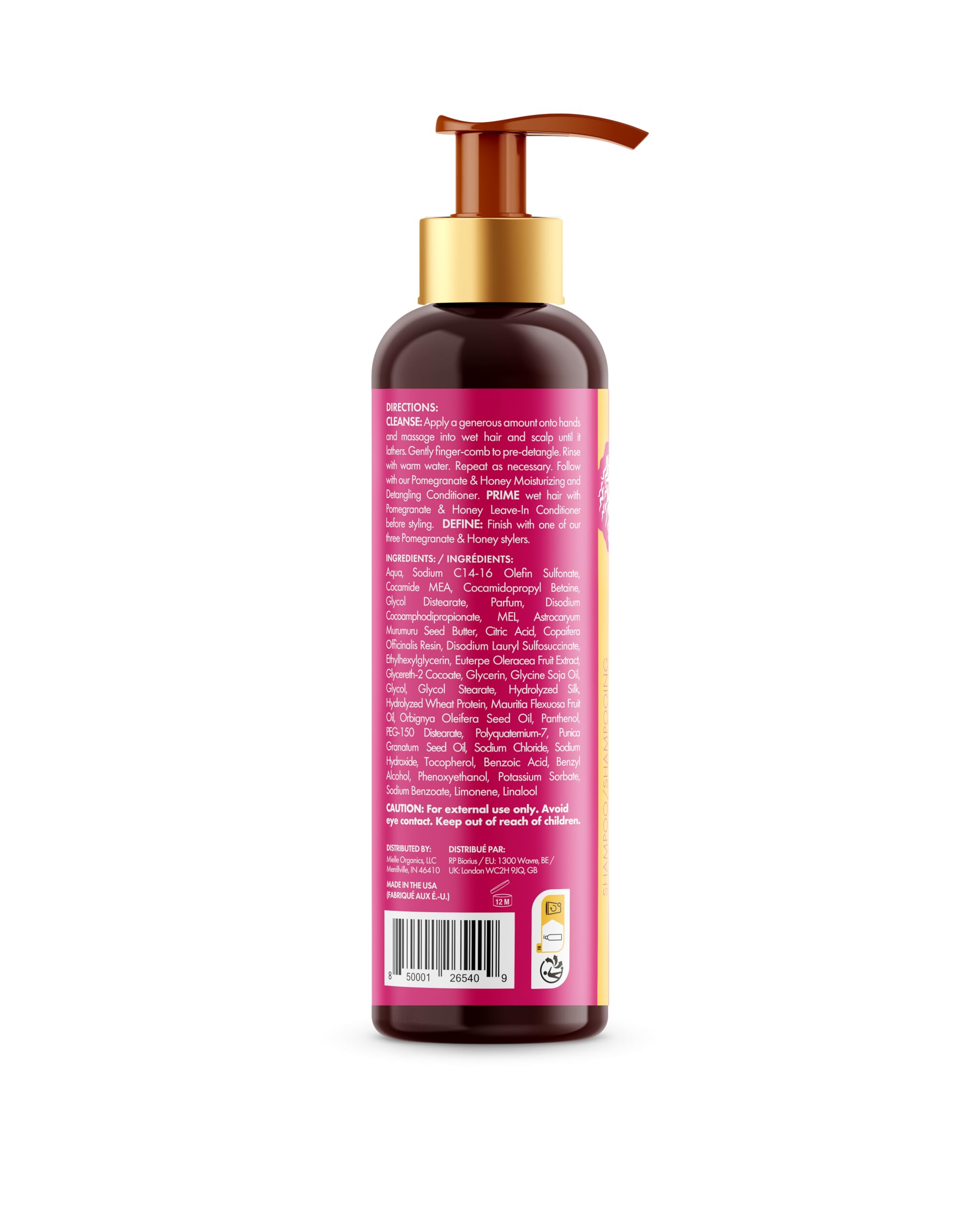 Mielle Pomegranate & Honey Detangling & Moisturising Shampoo, Curly Hair Shampoo for Women - Image 3