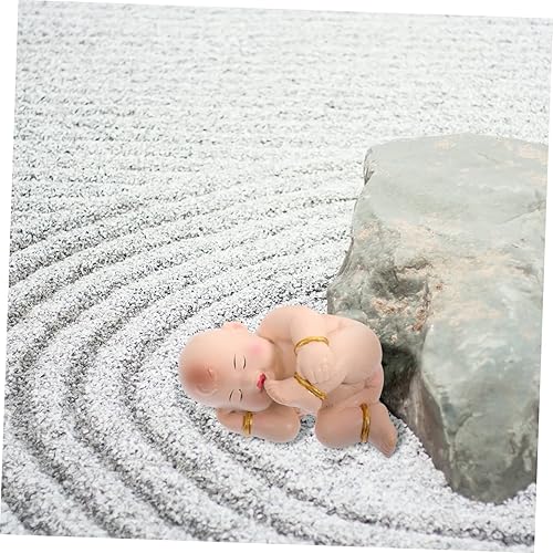 Miniatura 6 de SECFOU 4pcs DIY Zen Home Baby Cute Model Models Mini Ornament Buda Resin Statue Sandstone Layout Garden Decor Minimalist Figures Figurine